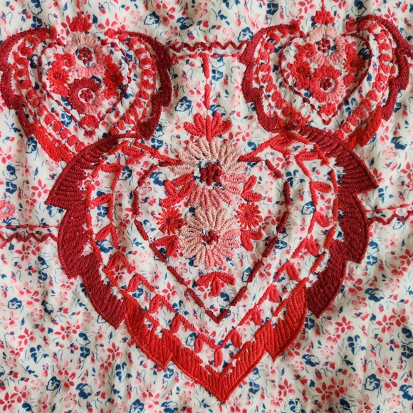 Johnny Was Los Angeles Bohemian Boho Embroidered Dress Medium Lined - Picture 5 of 16